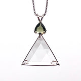 Clear Quartz Star of David w/ Moldavite Necklace- Paul Jensen Signature Collection