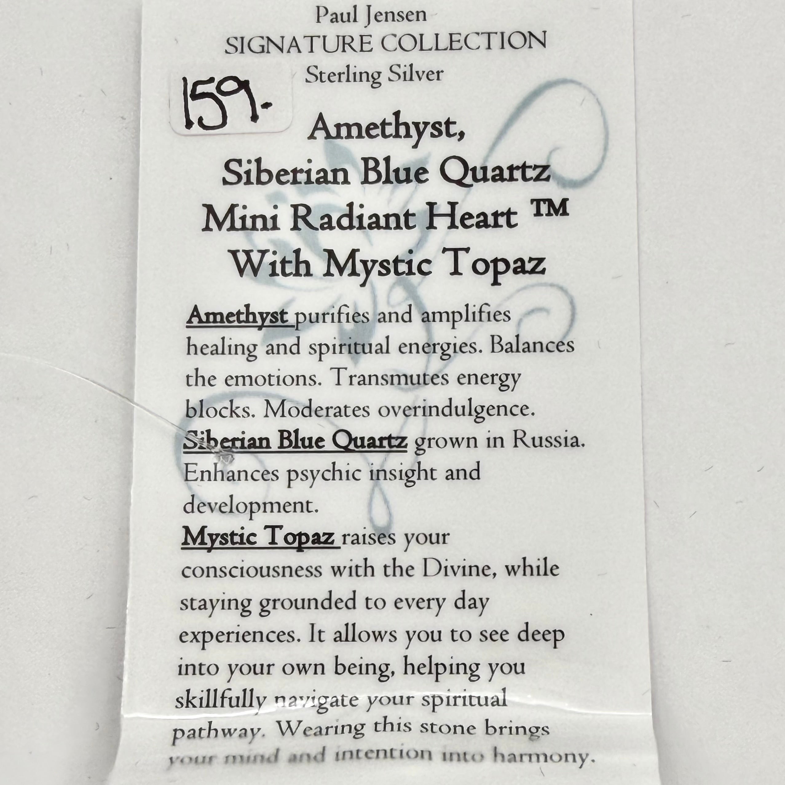 Amethyst, Siberian Blue Quartz Mini Radiant Heart & Mystic Topaz Necklace- Paul Jensen Signature Collection