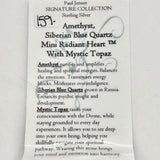 Amethyst, Siberian Blue Quartz Mini Radiant Heart & Mystic Topaz Necklace- Paul Jensen Signature Collection