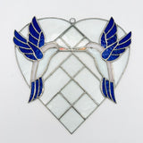 Stained Glass Love Birds