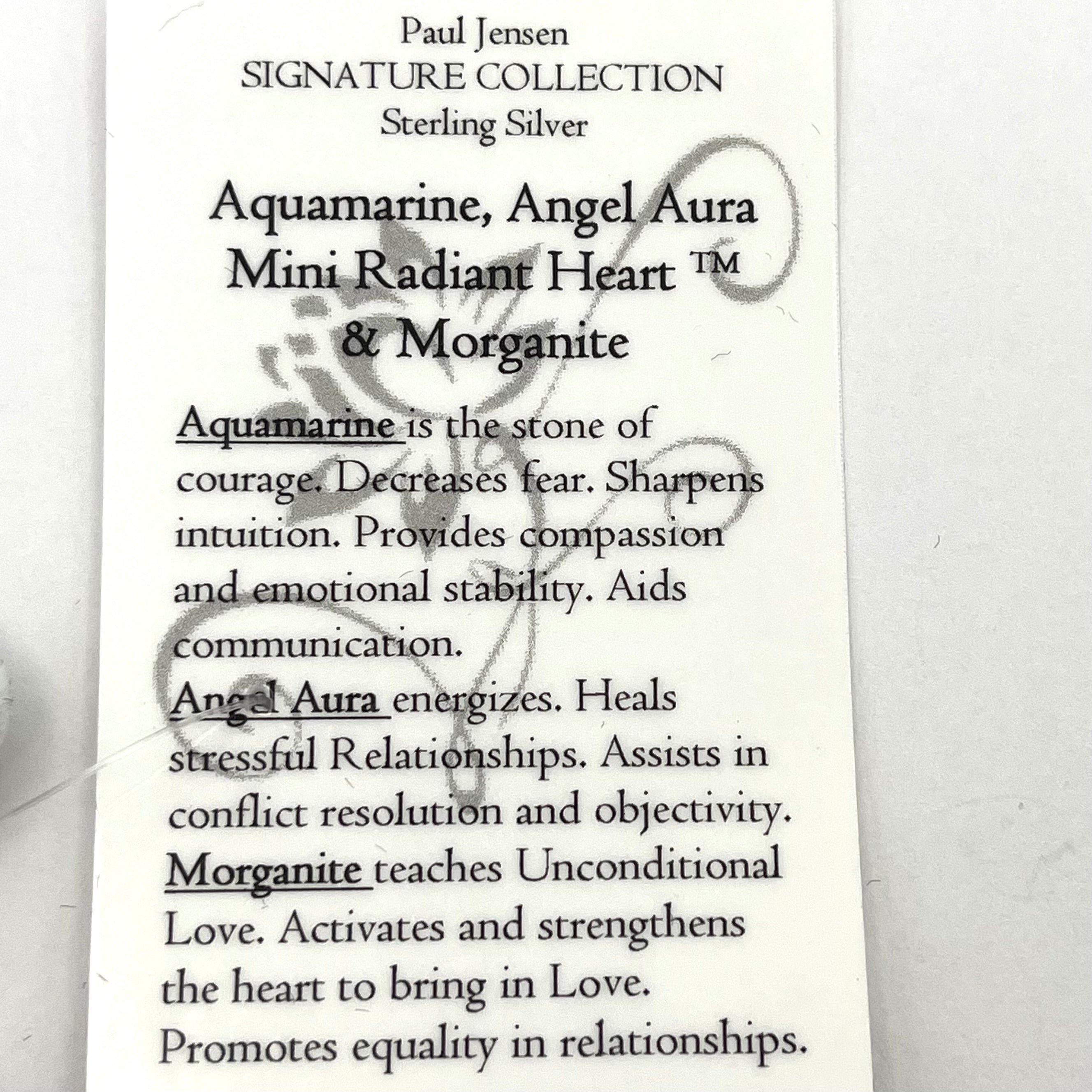 Aquamarine, Angel Aura Mini Radiant Heart & Morganite Necklace- Paul Jensen Signature Collection