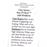 Clear Quartz Star of David w/ Moldavite Necklace- Paul Jensen Signature Collection