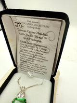 Tibetan Green Obsidian Earth Heart Crystal w/ Trillion Cut Danburite- Paul Jensen Signature Collection