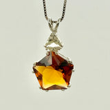 Siberian Gold Quartz Star of Venus w/ Trillion Cut Golden Labradorite Necklace- Paul Jensen Signature Collection