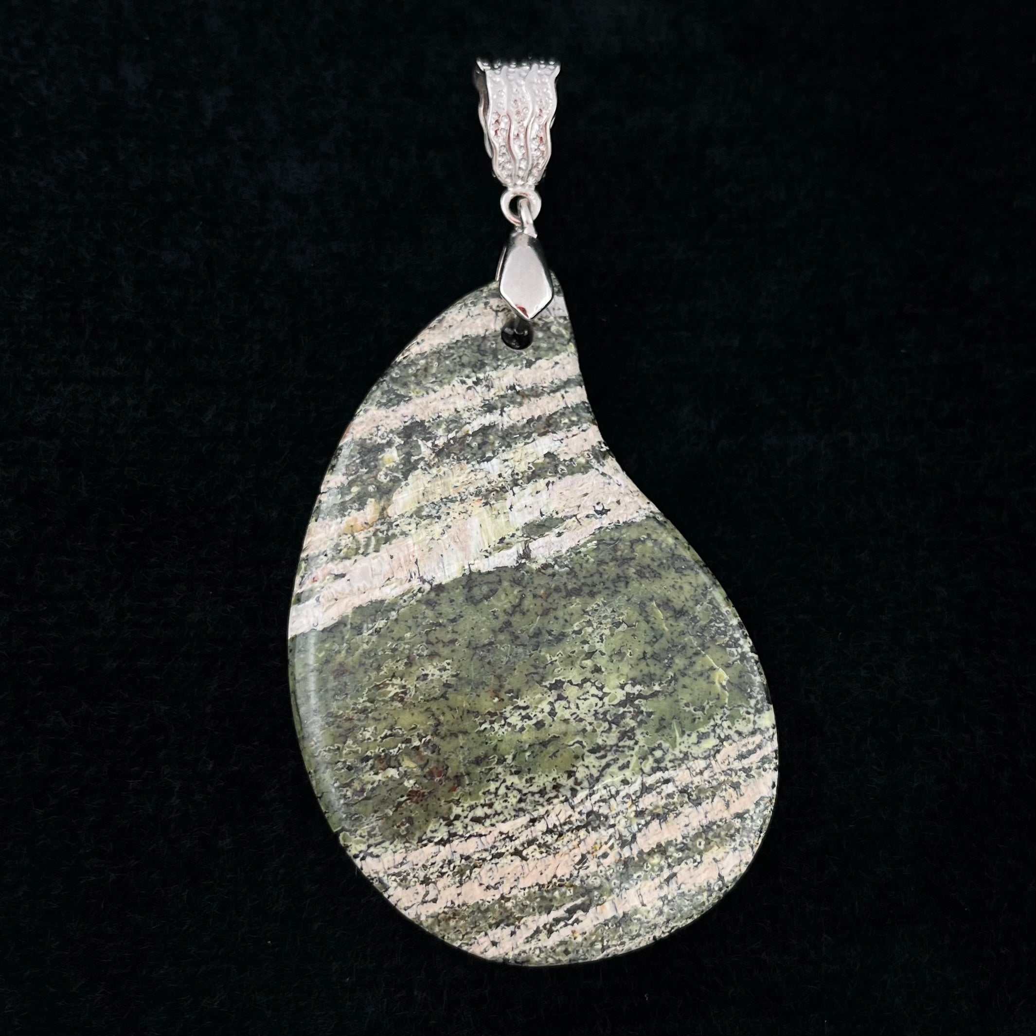 Silver Leaf Jasper Pendant