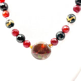 Rare, Stunning Necklace w/ Exquisite Australian Opal, High Grade Beads of Tiger Eye, Amethyst, Lapis Lazuli, Quartz, Amber, Carnelian, Garnet, Obsidian, Aventurine & 14k Gold Dragon Beads
