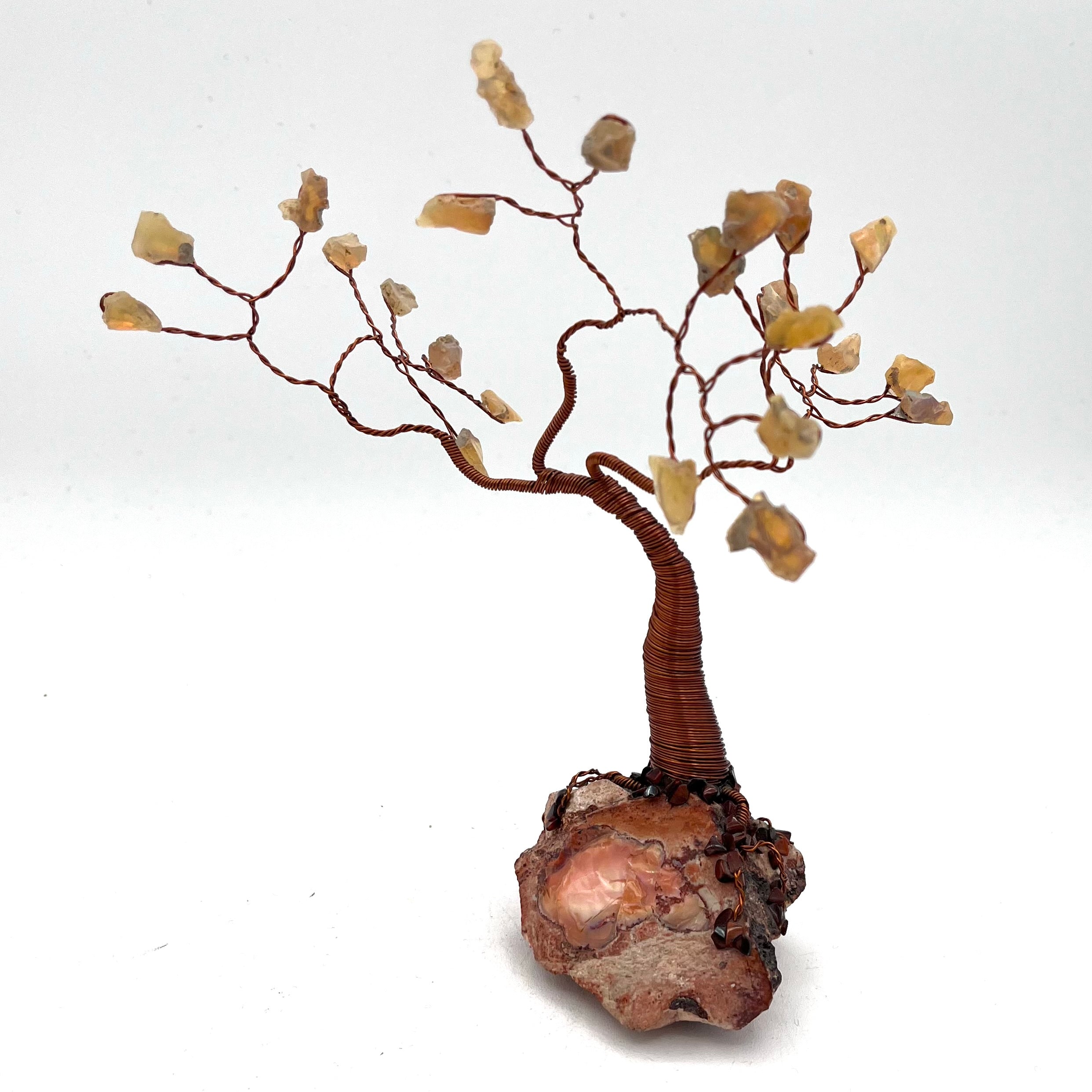 Opal Tree- Opal Base& Leaves, Copper Trunk