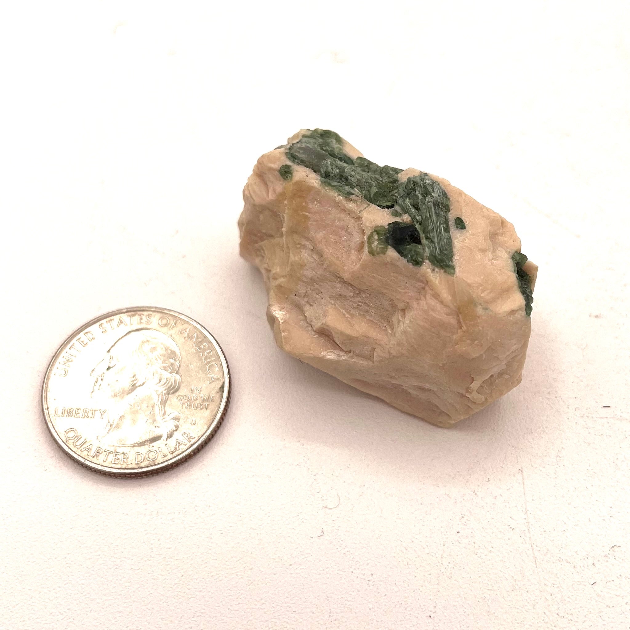 Green Tourmaline in Matrix