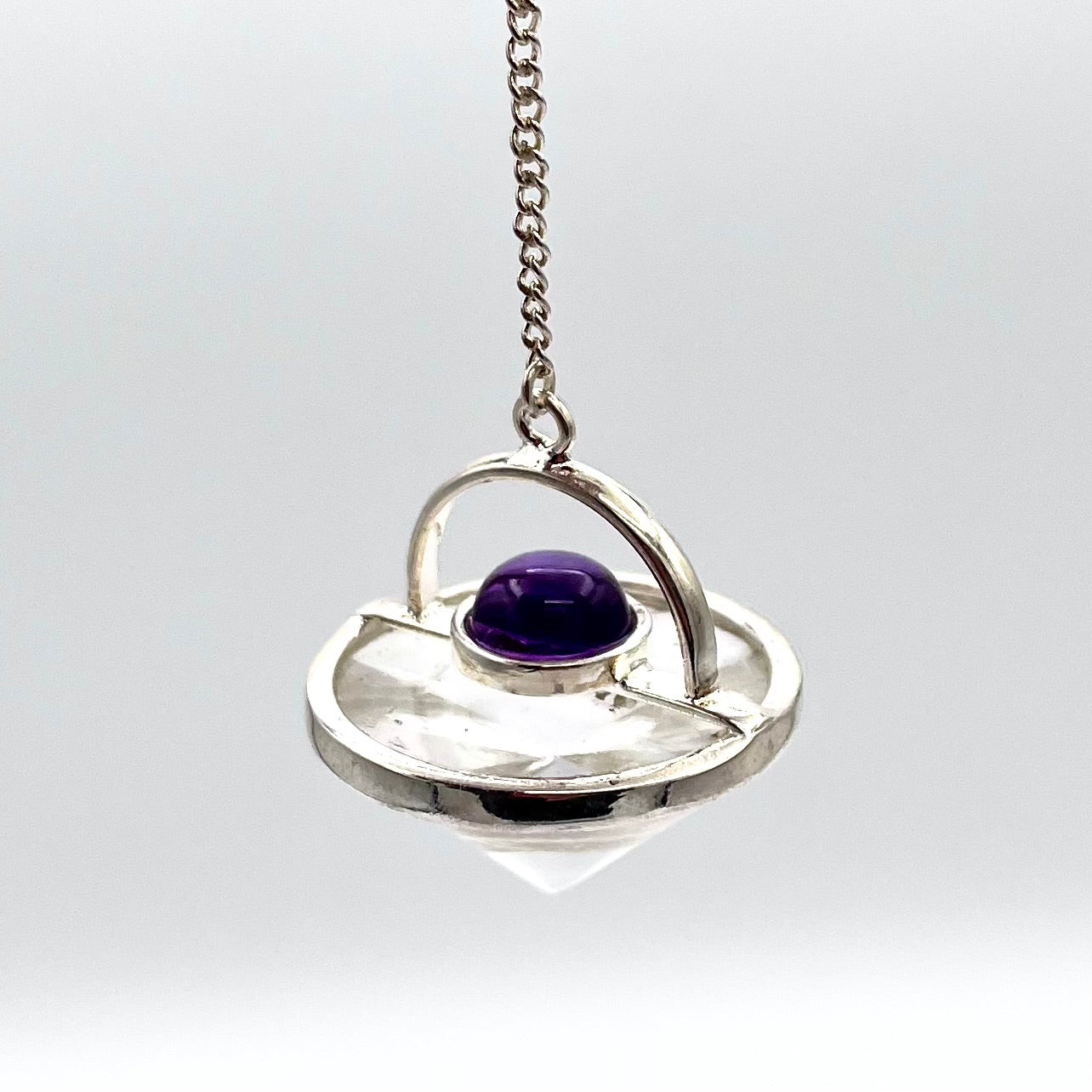 Clear Quartz w/ Amethyst Pendulum