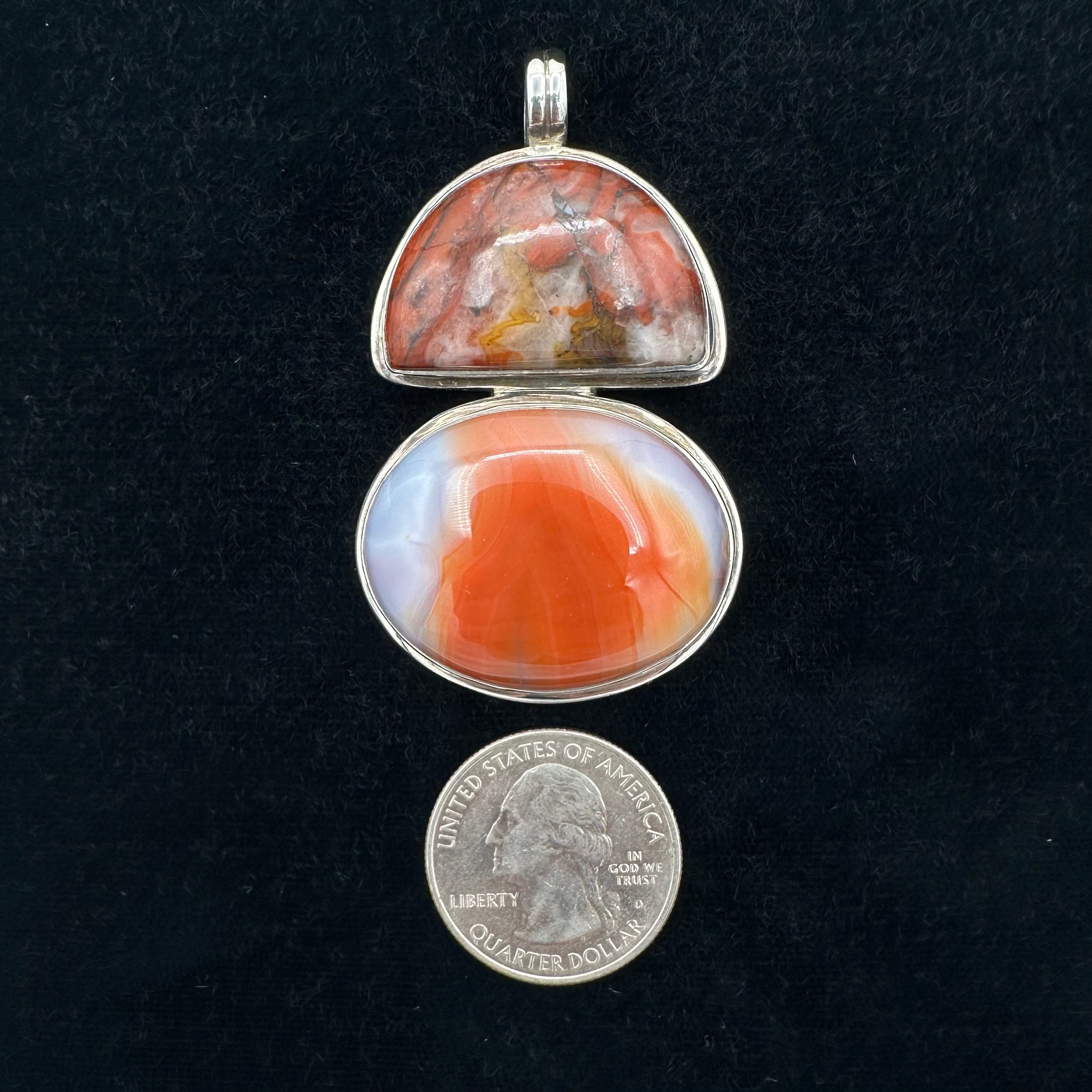 Carnelian and Agate Pendant