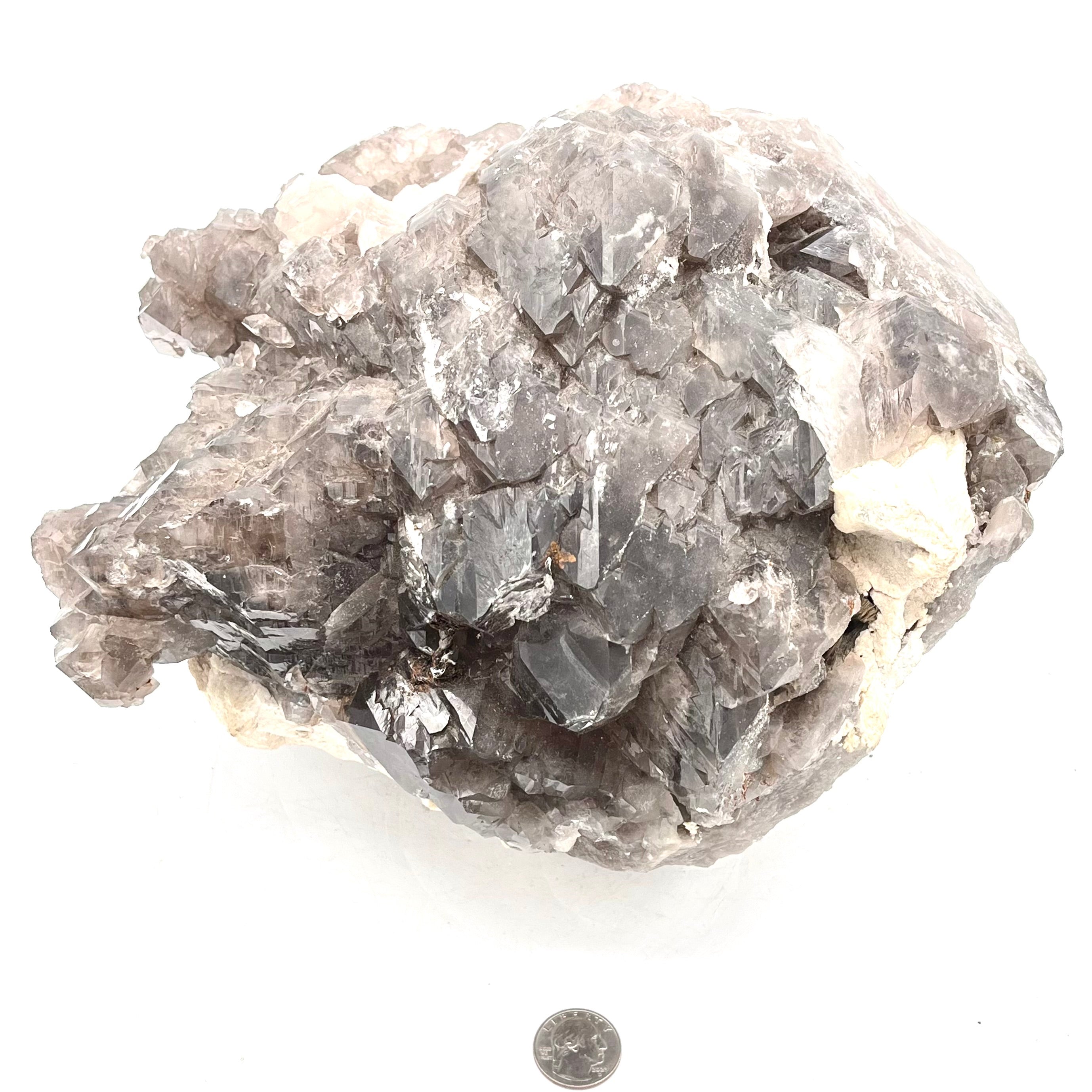 Exquisite Smoky Elestial w/ Trigonics, Mica, Feldspar & Calcite