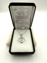 Clear Quartz Small Magician Stone with Trillion Cut Blue Topaz