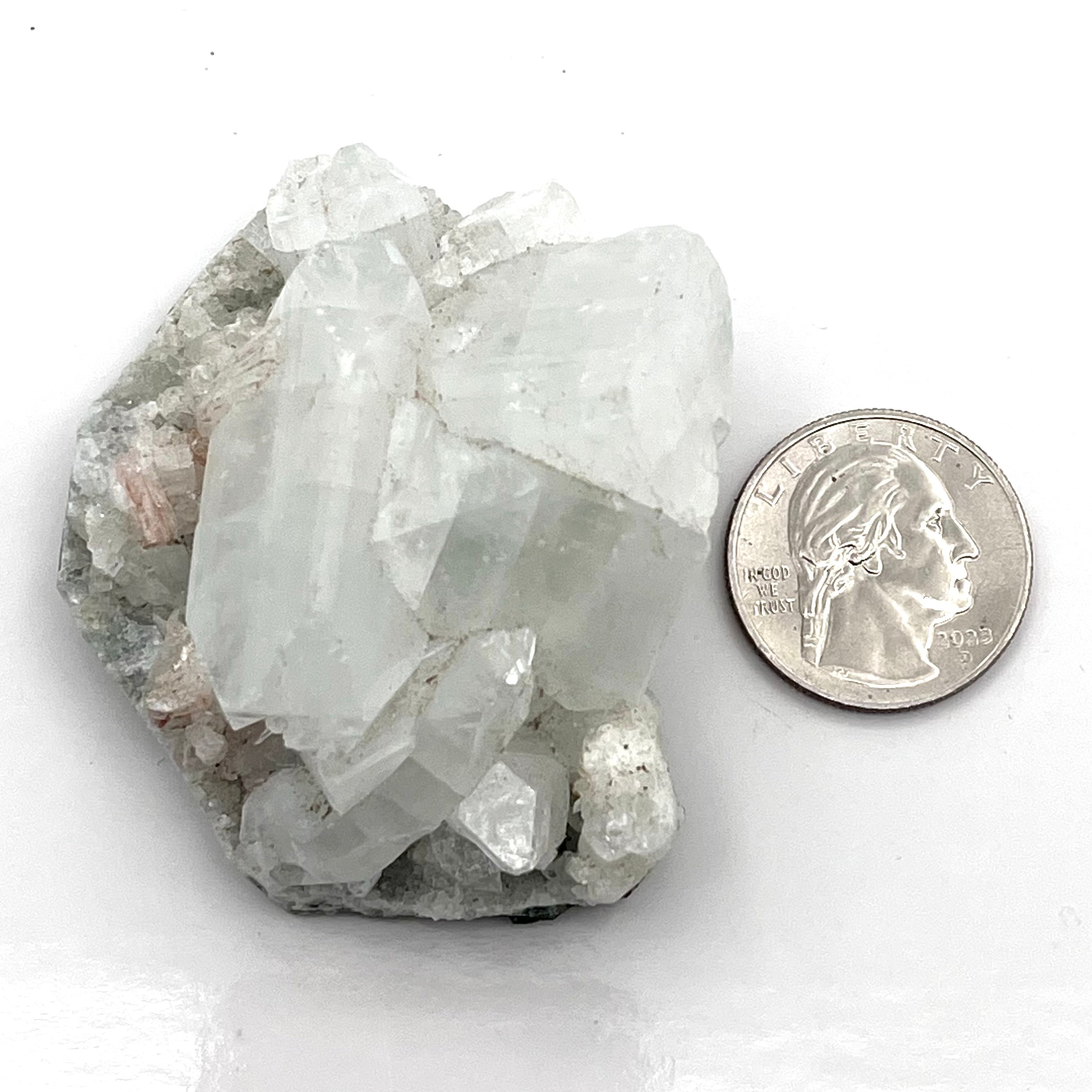 Apophyllite Cubic Cluster w/ Pink Chalcedony
