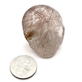 Golden Rutile Quartz Skull Palmstone
