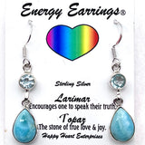 Larimar& Topaz Energy Earrings
