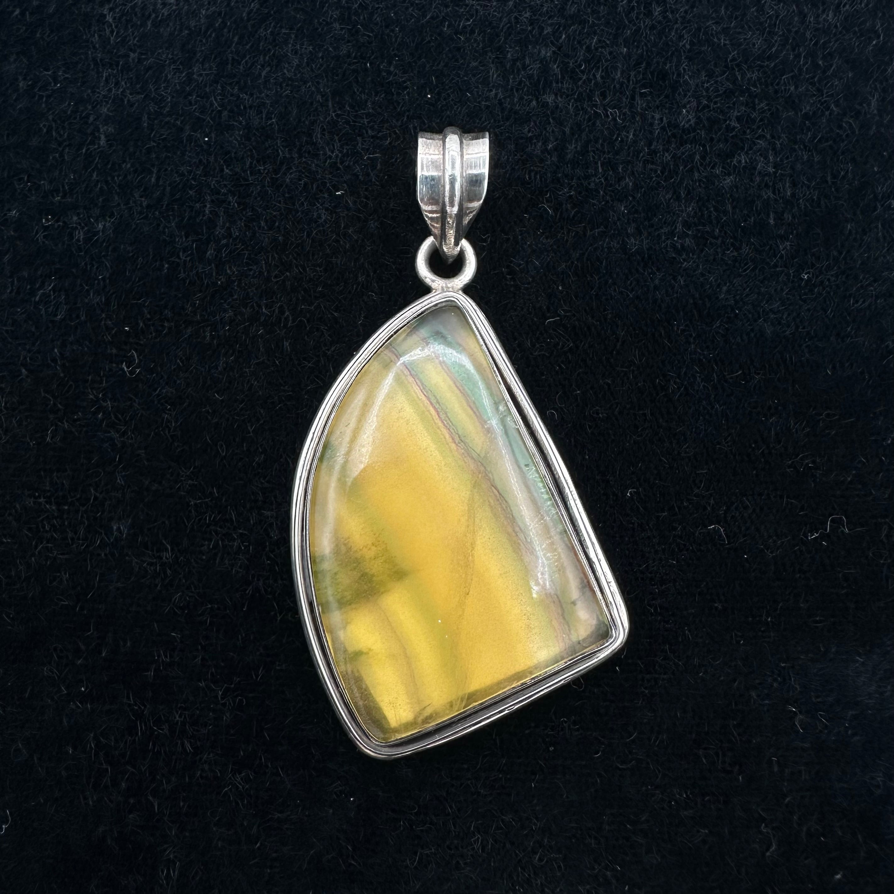 Yellow Rainbow Fluorite Pendant