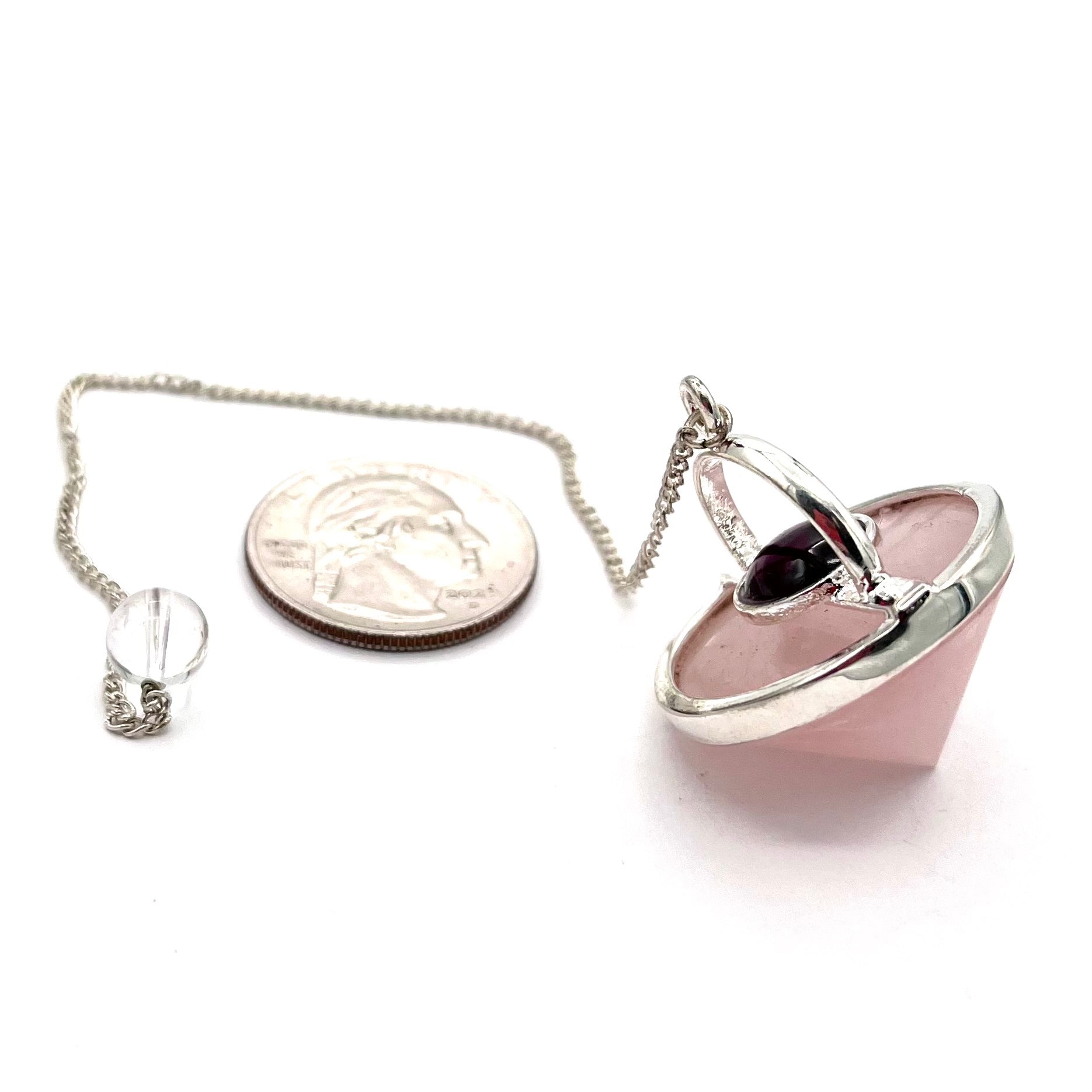 Rose Quartz w/ Garnet Pendulum