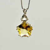 Siberian Gold Quartz Star of Venus w/ Trillion Cut Golden Labradorite Necklace- Paul Jensen Signature Collection