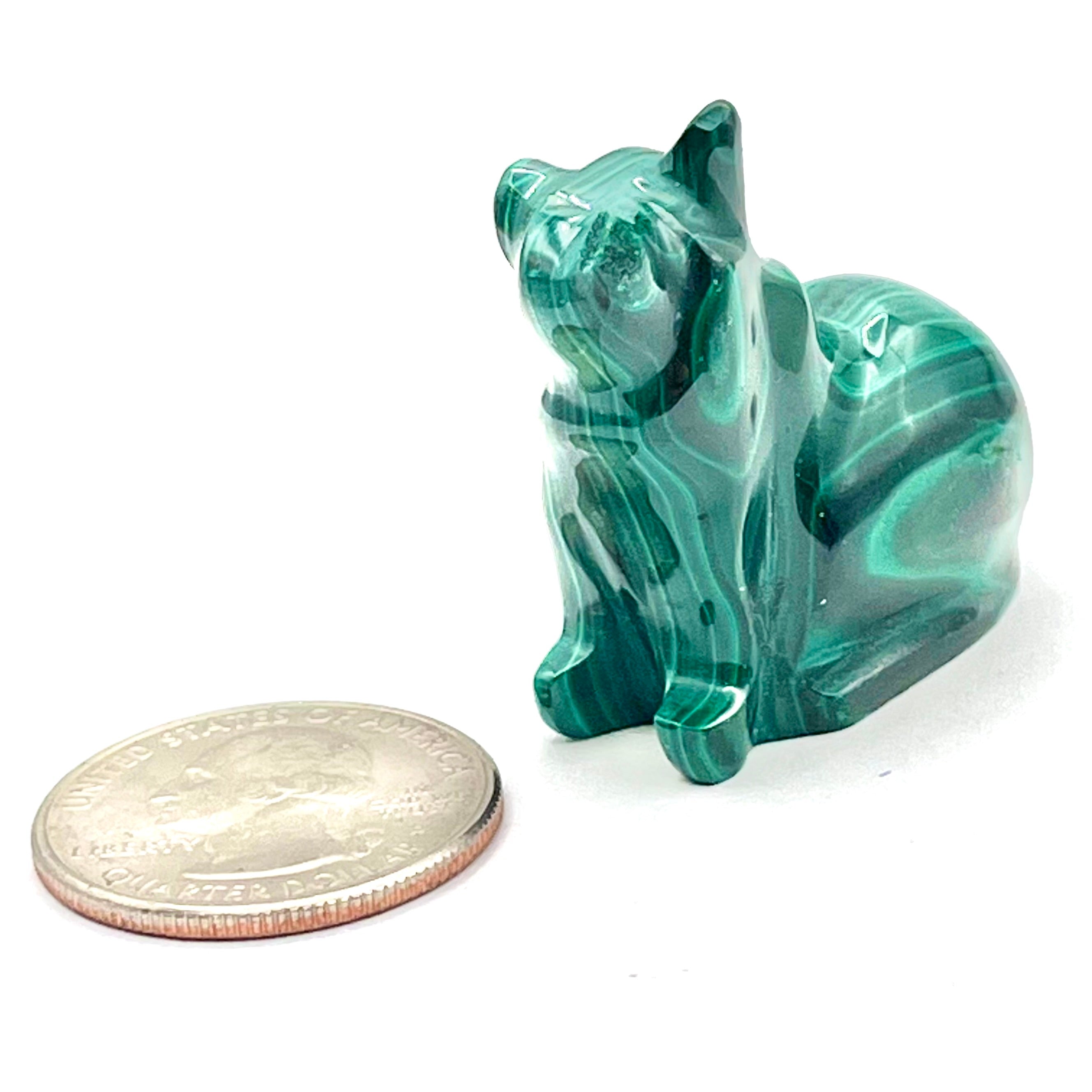 Malachite Animal Carving- Cat
