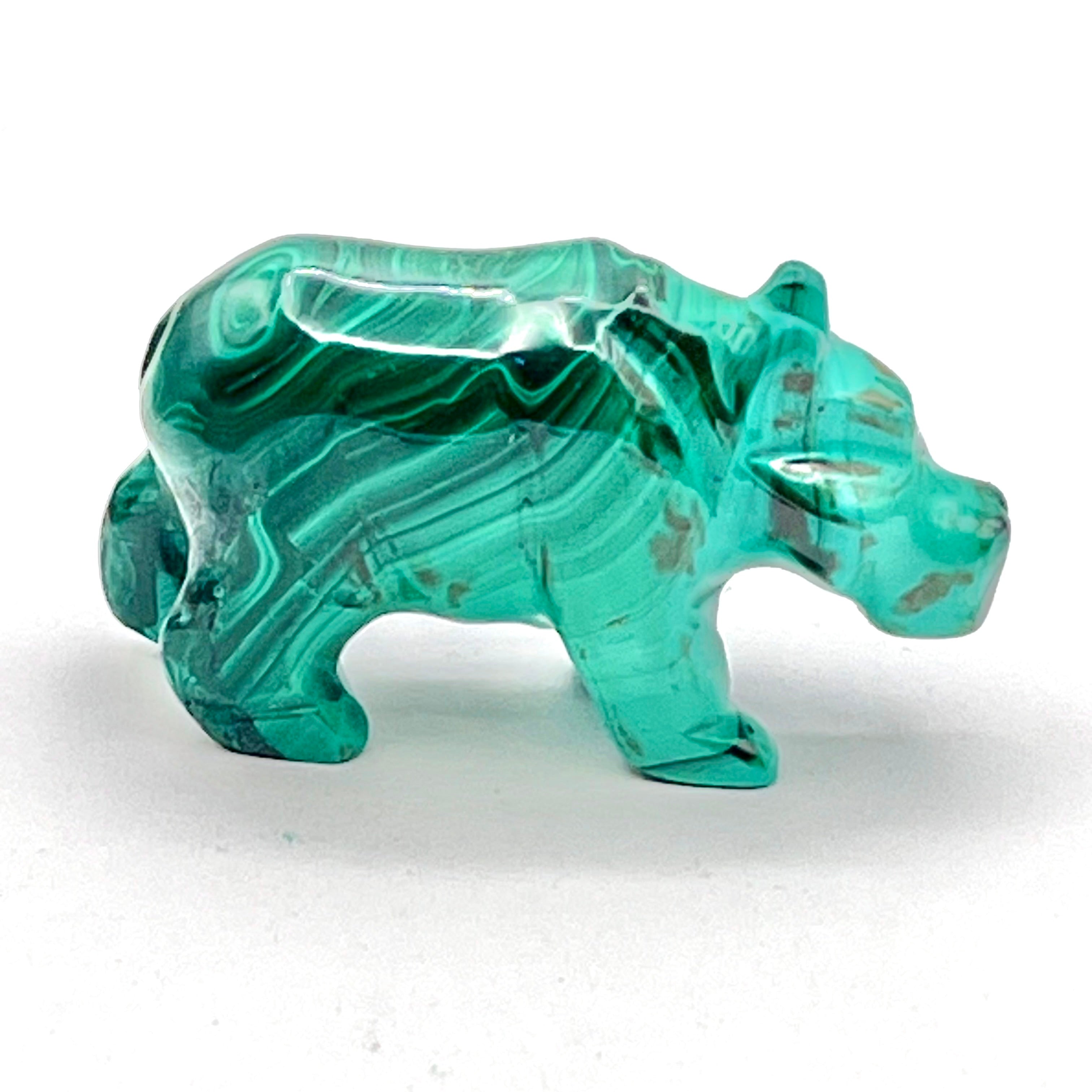 Malachite Animal Carving- Hippo