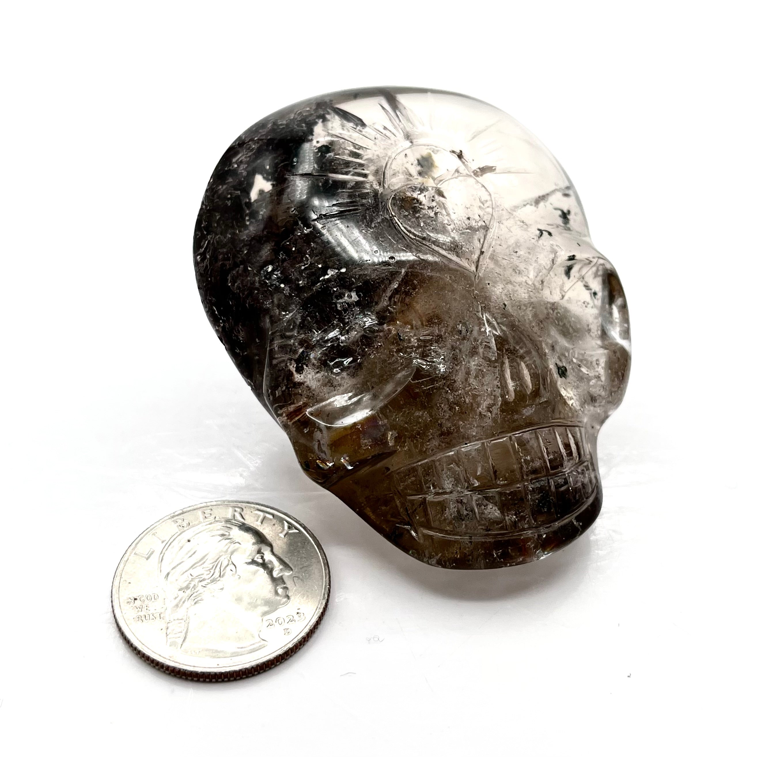 Smoky Quartz Skull Palmstone