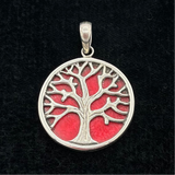 Red Tree of Life Shell Pendant