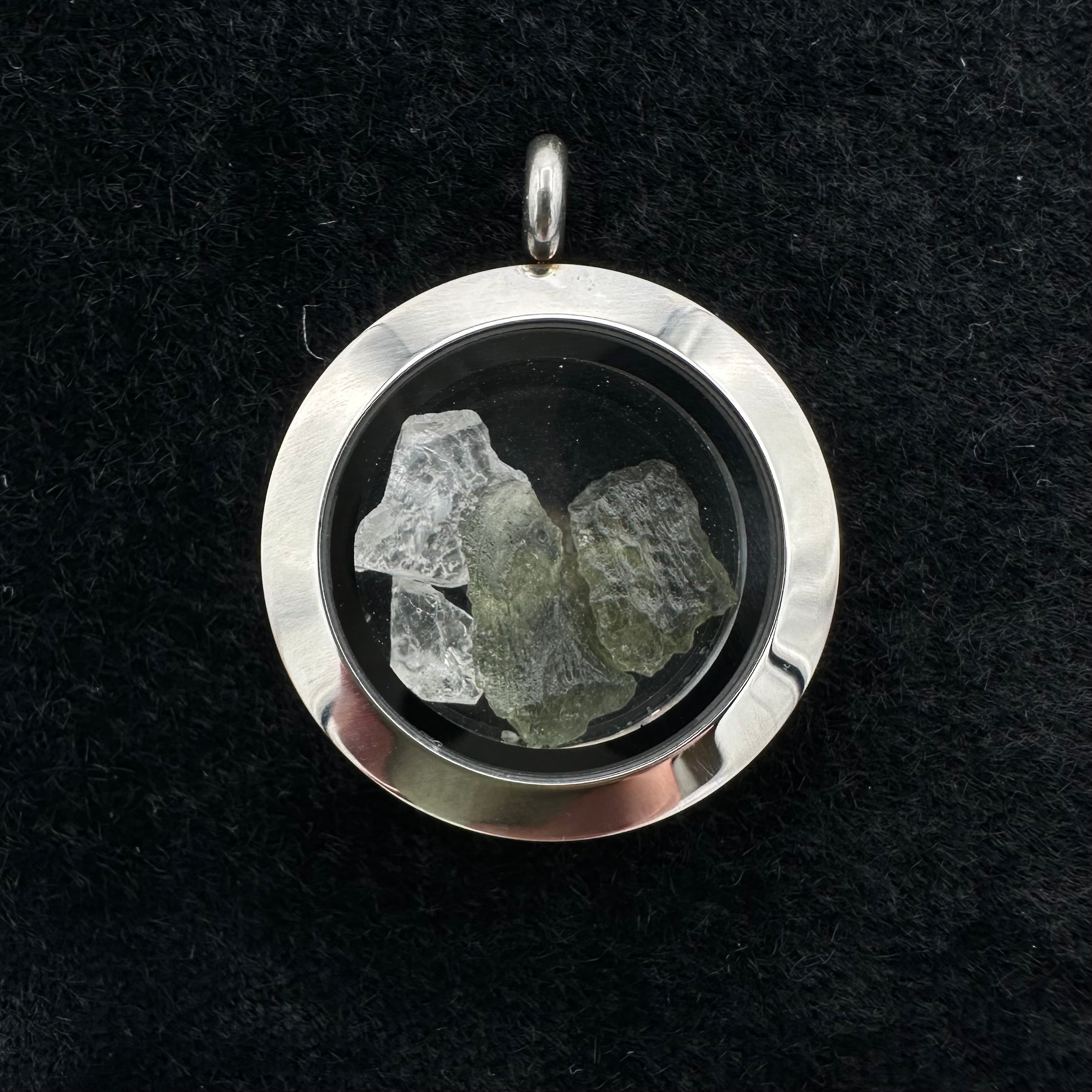Moldavite and Phenacite Pendant