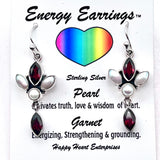 Pearl& Garnet Energy Earrings
