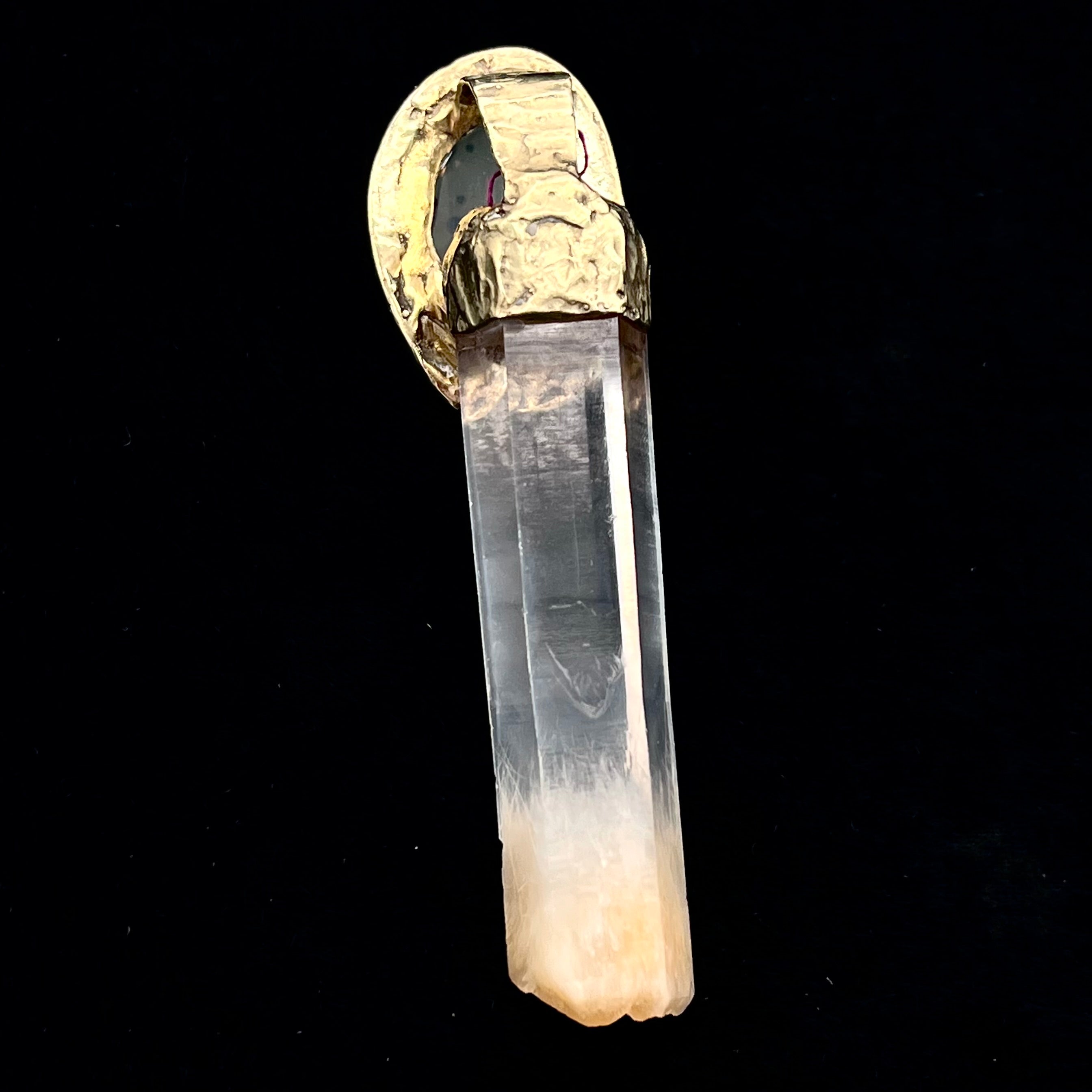 Dendritic Opal with Colombian Gold Tip Pendant- Joel Glick Exclusive Collection- #10