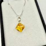 Siberian Gold Quartz Mini Magician Stone w/ Oval Cut Moldavite Necklace- Paul Jensen Signature Collection