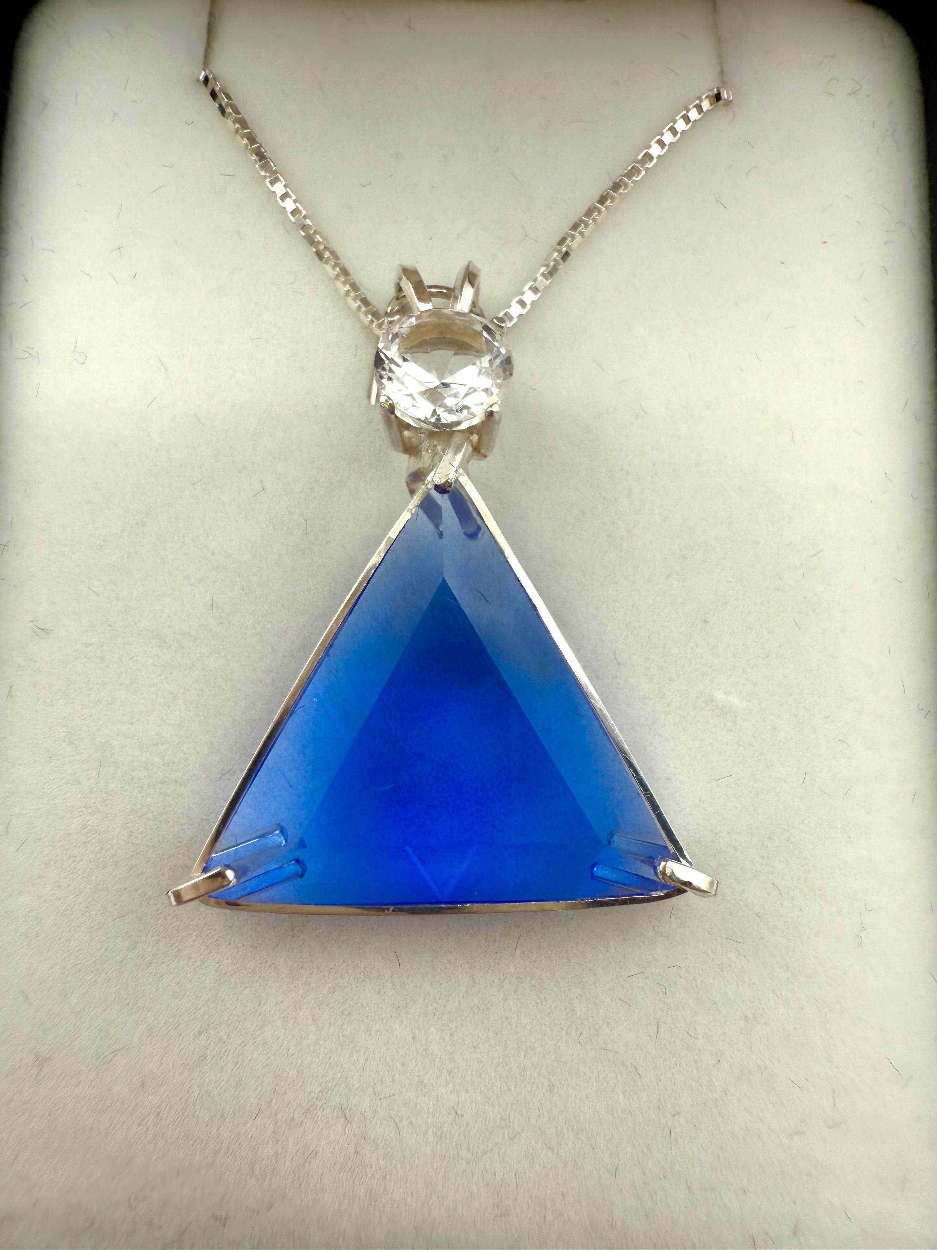 Siberian Blue Quartz Star of David w/ Round Cut Danburite- Paul Jensen Signature Collection