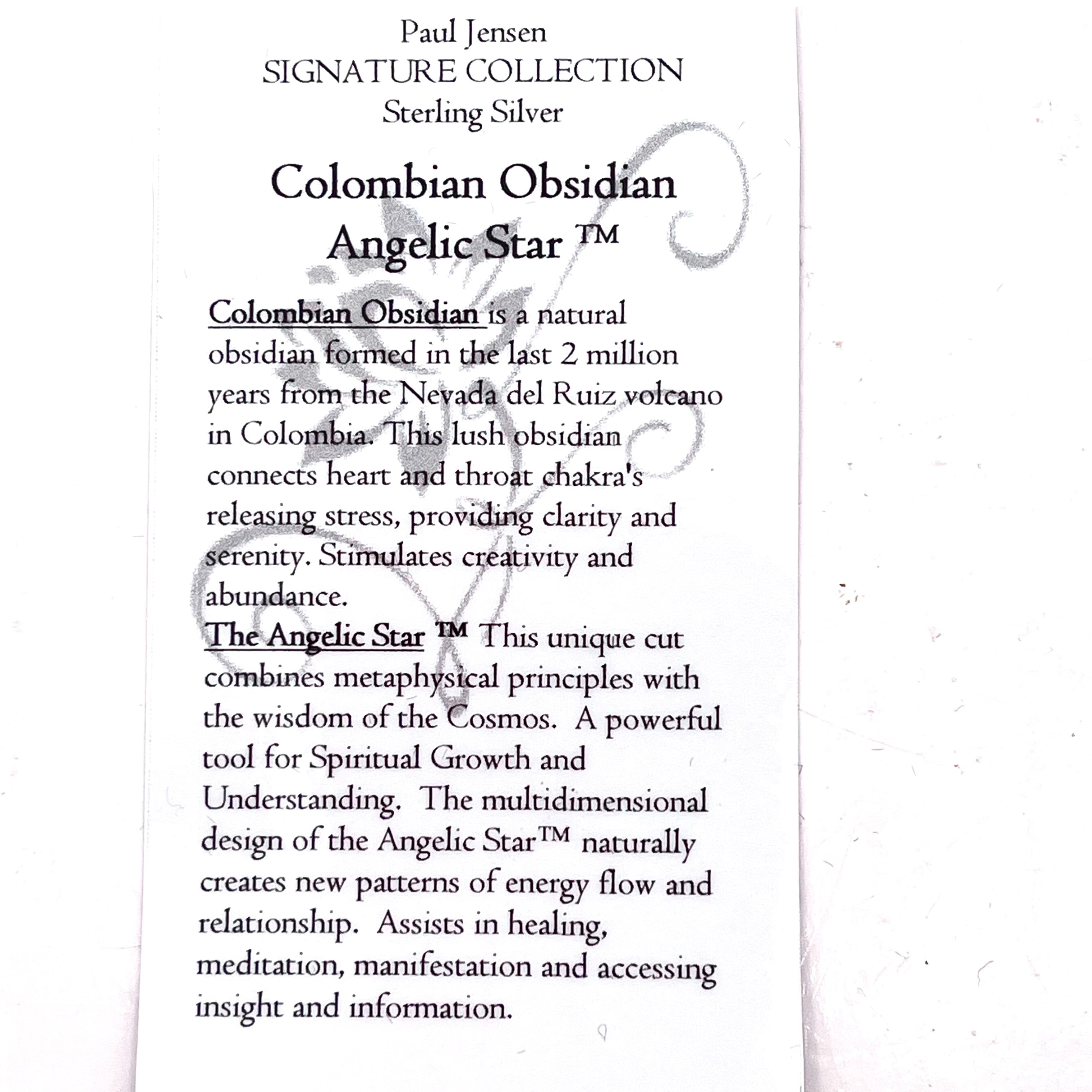 Colombian Obsidian Angelic Star Necklace- Paul Jensen Signature Collection