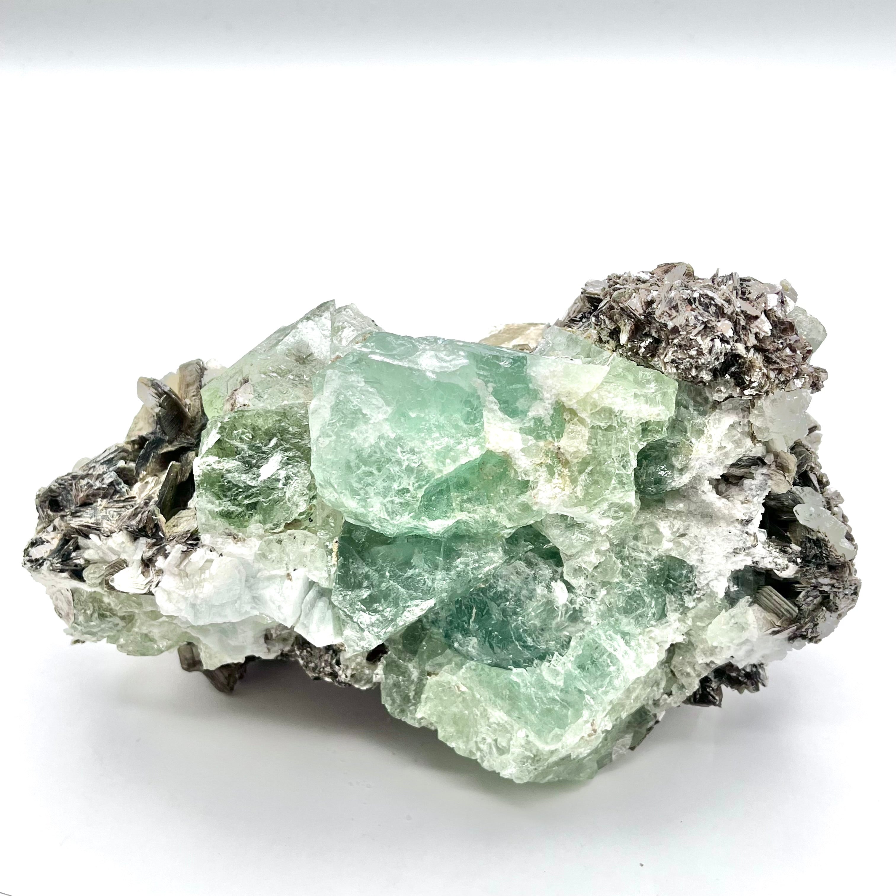 Exquisite Aquamarine Cluster w/ Mica & Clevelandite
