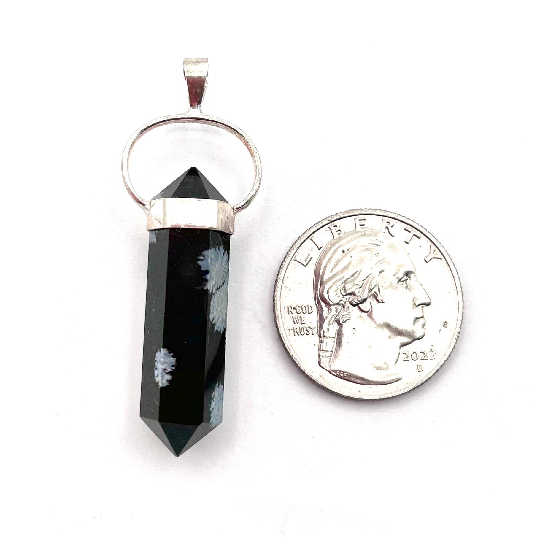 Snowflake Obsidian Pendant