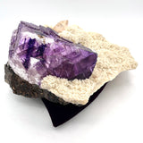 Exquisite Purple Fluorite Cube on Calcite