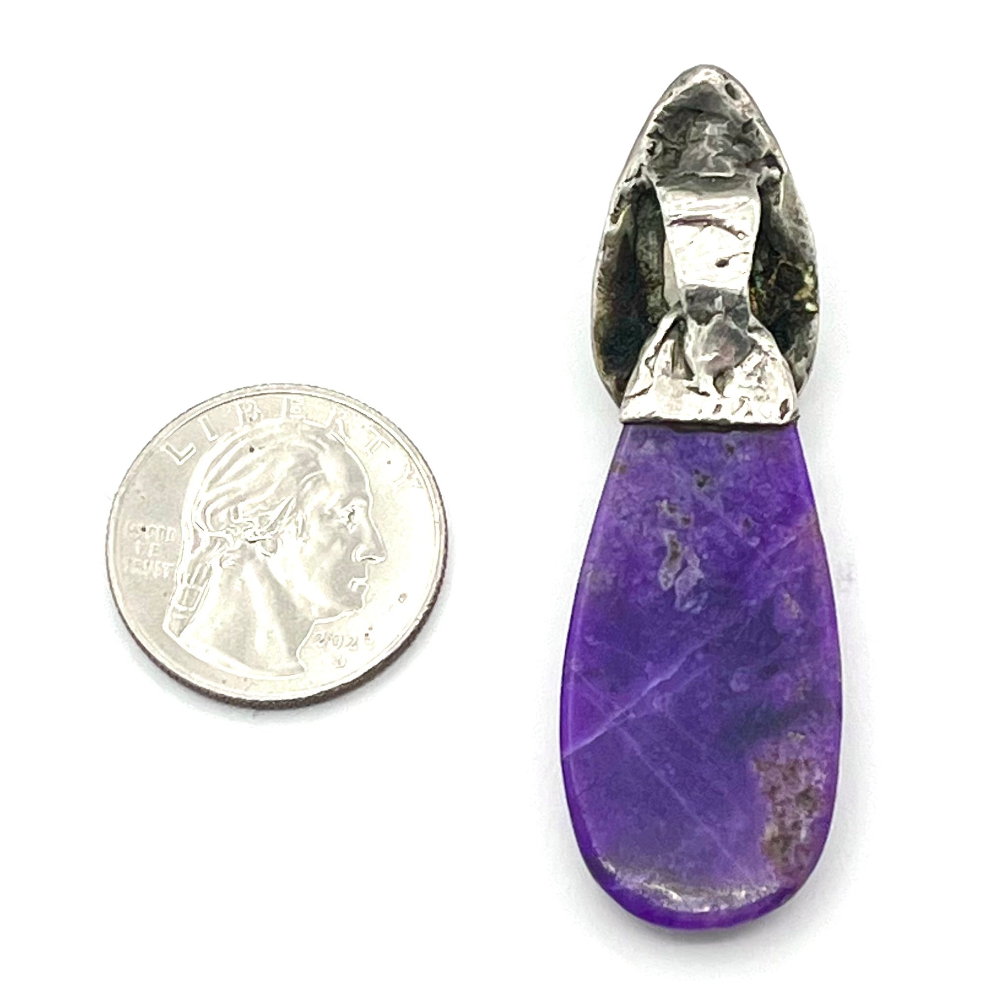 Moonstone, Sugilite& Silver Pendant- Joel Glick Exclusive Collection- #71