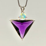 Siberian Purple Quartz Angelic Star w Trillion Cut Mystic Topaz Necklace- Paul Jensen Signature Collection