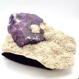 Exquisite Purple Fluorite Cube on Calcite