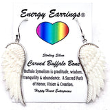 Carved Buffalo Bone Energy Earrings