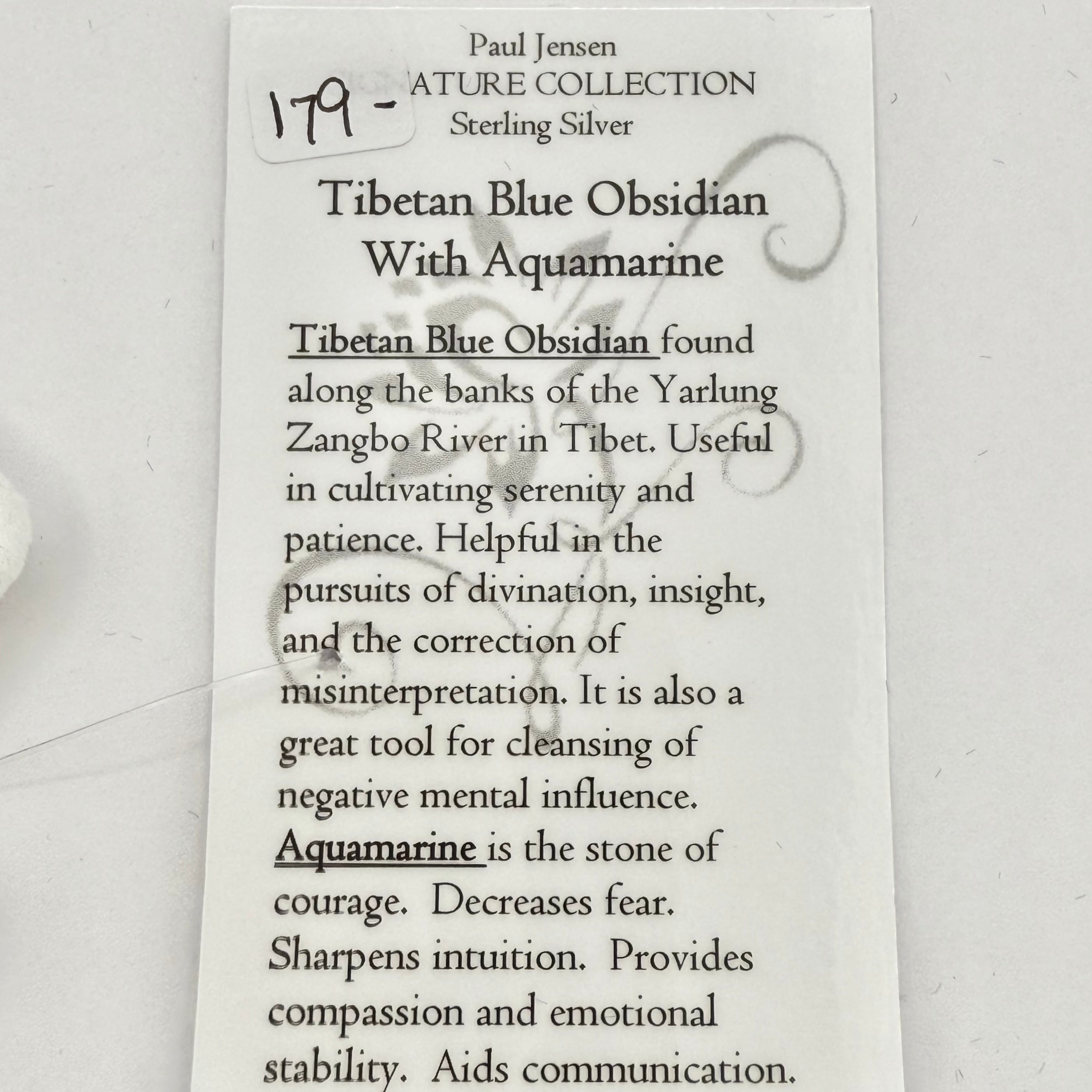 Tibetan Blue Obsidian w/ Aquamarine Necklace- Paul Jensen Signature Collection