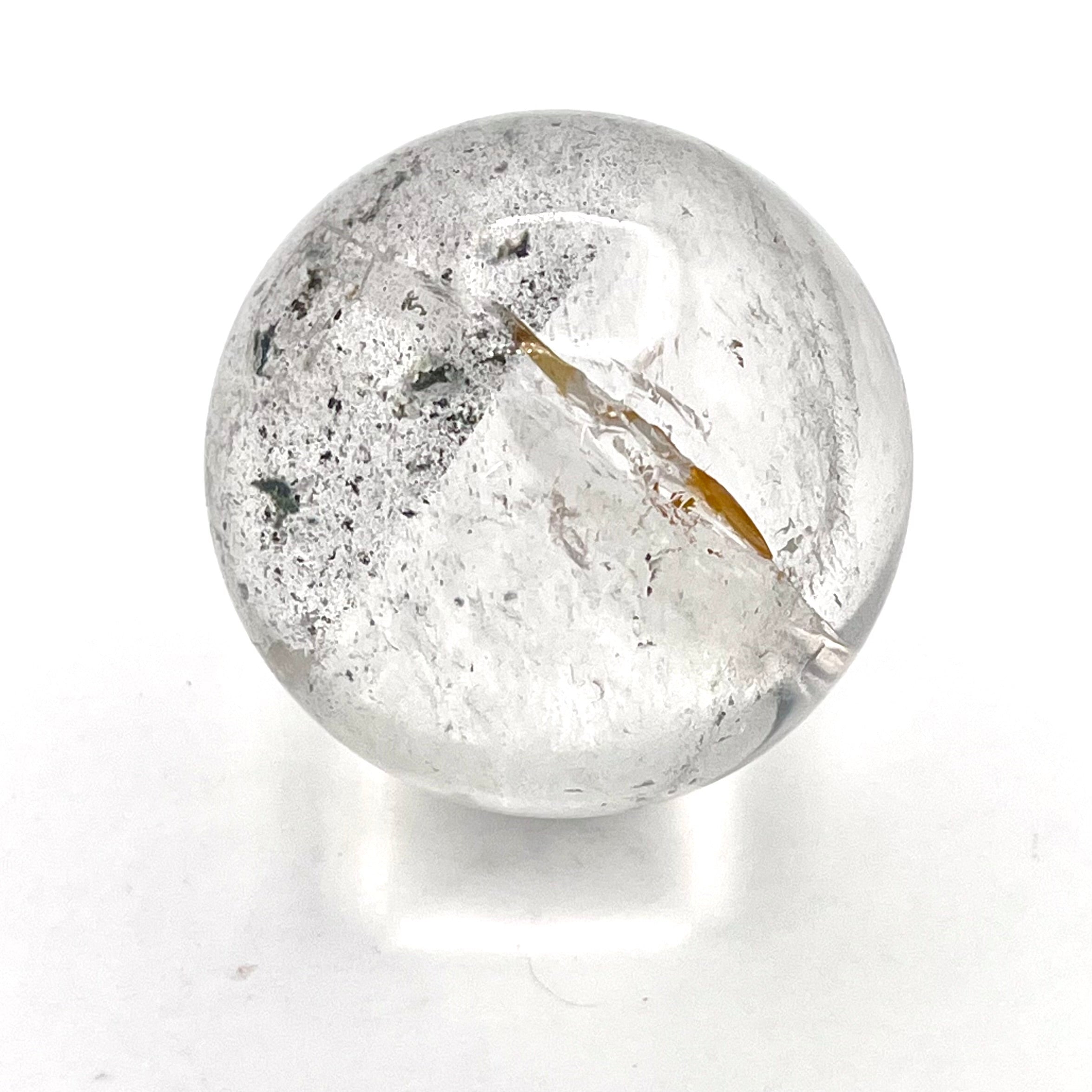 Quartz 2” Sphere w/ Iron Inclusion
