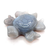 Blue Druzy Agate Turtle Animal Carving