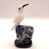 Sodalite Base/ White Onxy Carved Hummingbird