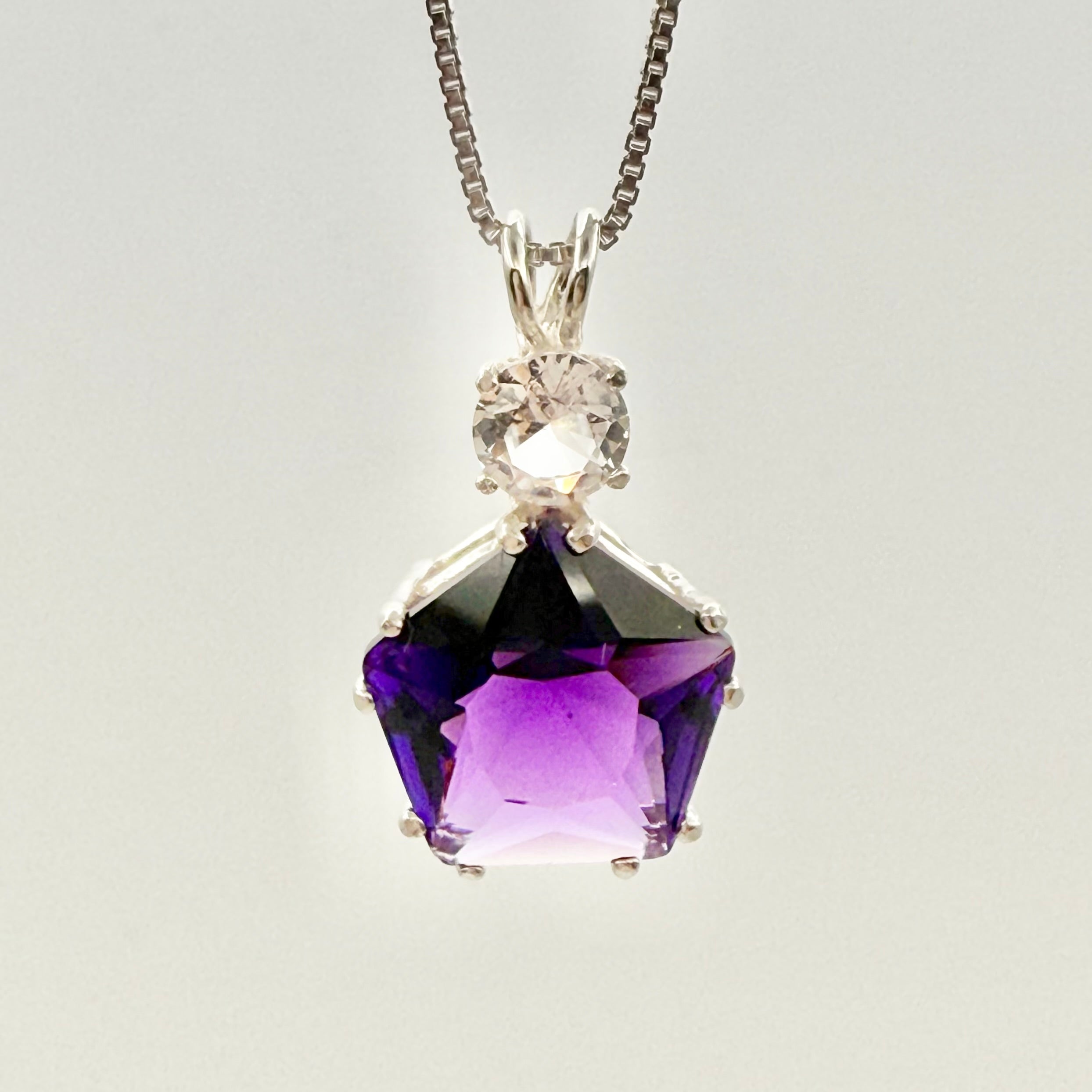 Siberian Purple Quartz Star of Venus w/ Danburite Necklace- Paul Jensen Signature Collection