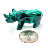 Malachite Animal Carving- Rhino