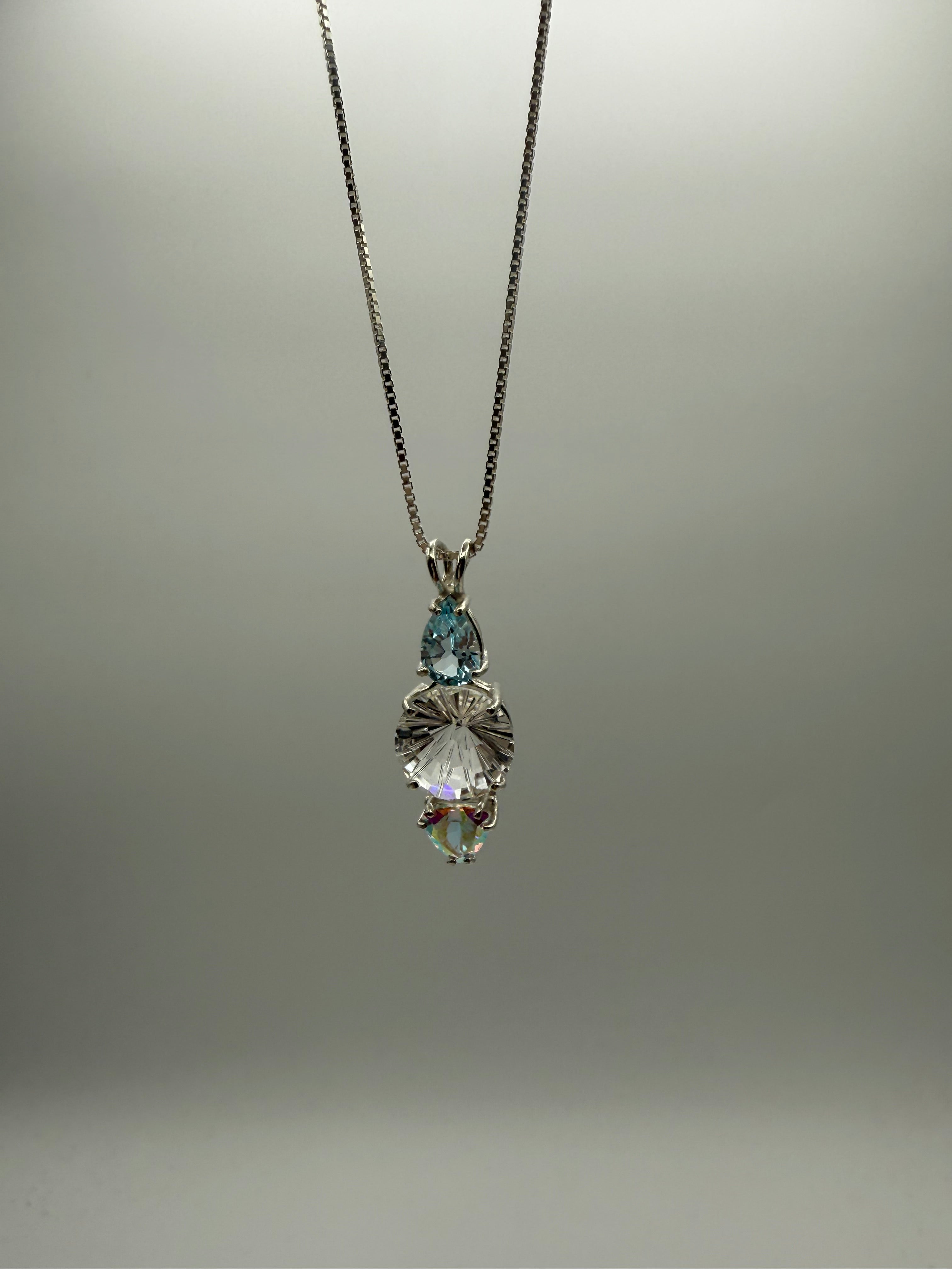 Clear Quartz Super Nova with Blue Topaz & Mystic Topaz
