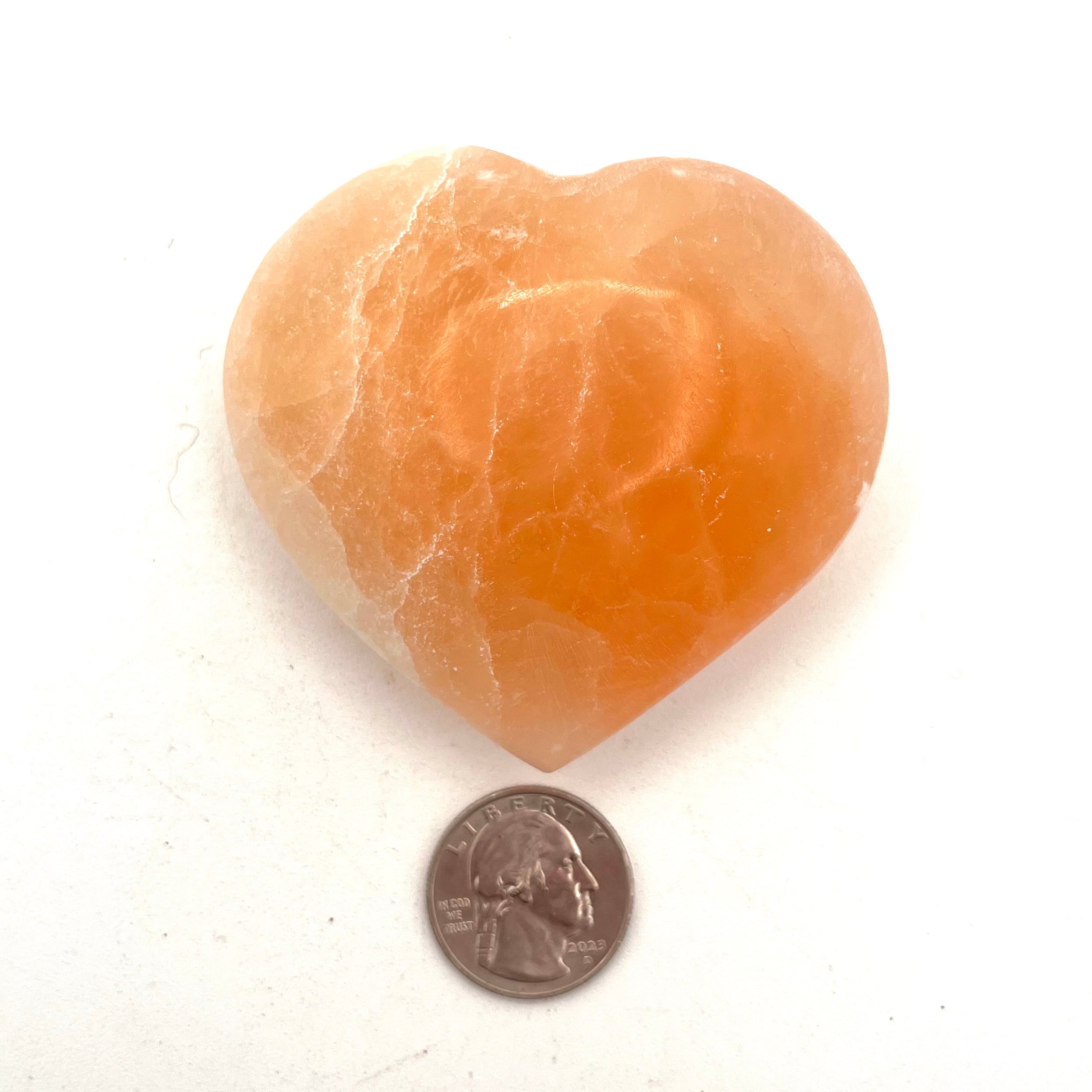 Orange Selenite Heart