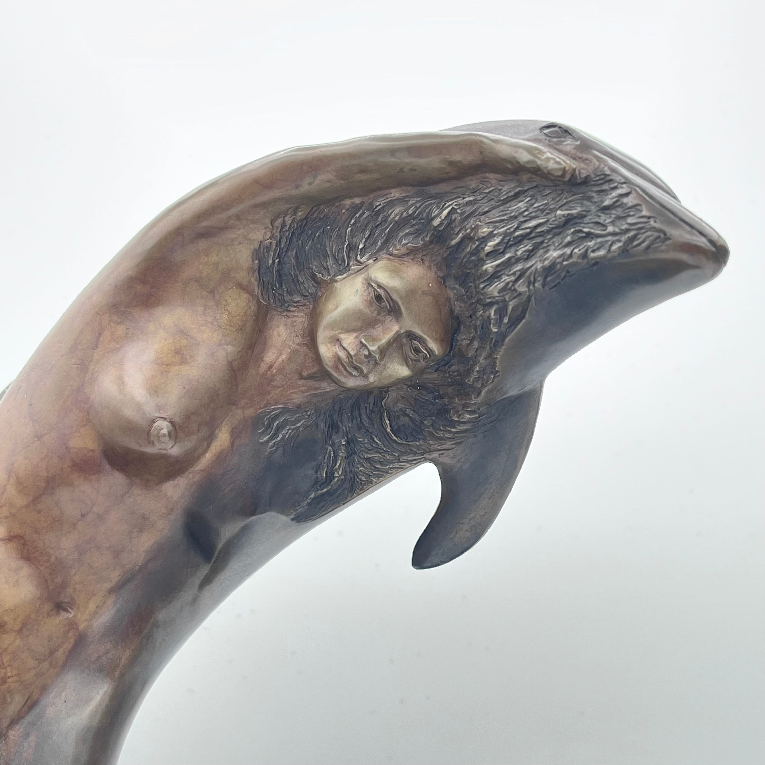 Bronze Dolphin Woman Sculpture- Joy by Cynthia Thomas