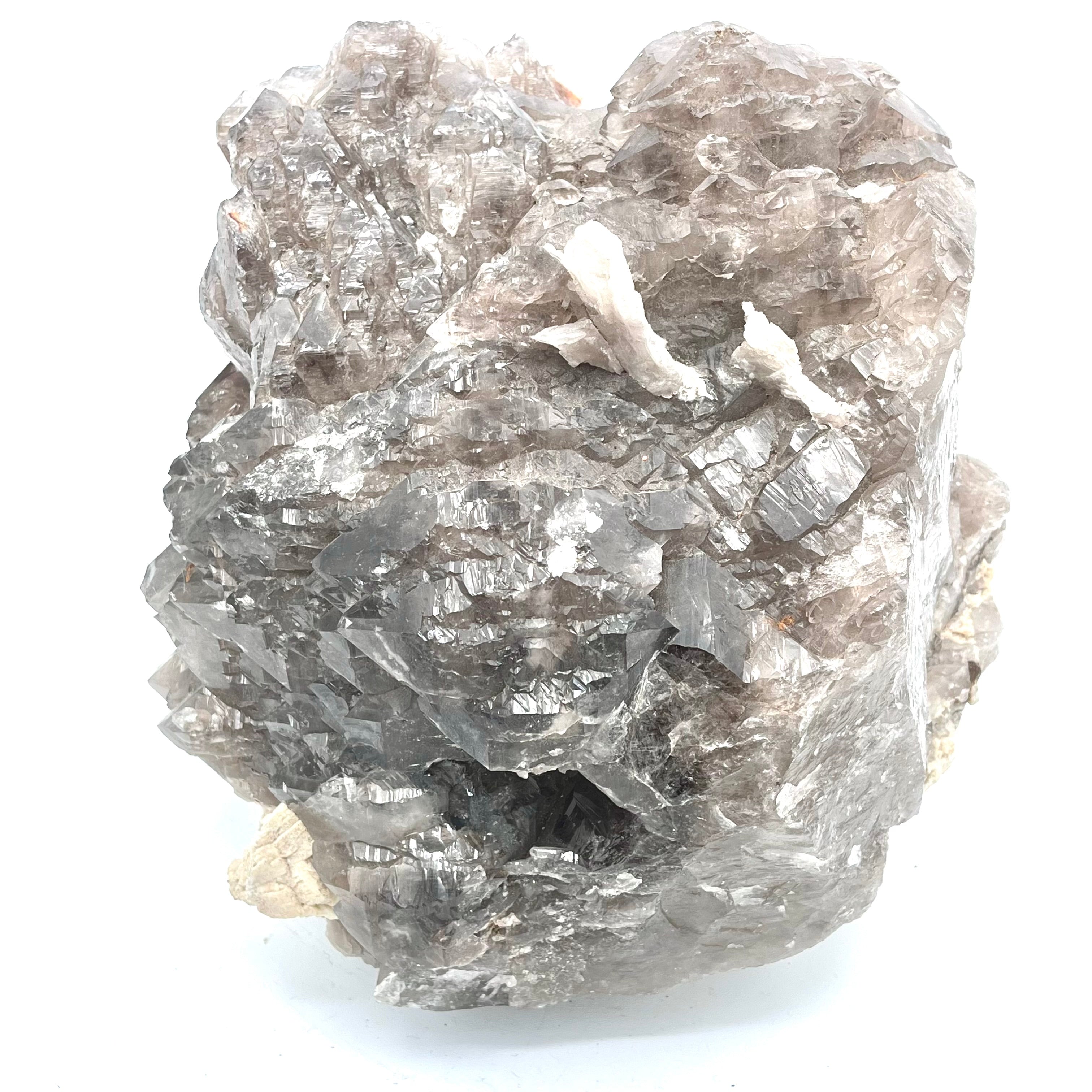 Exquisite Smoky Elestial w/ Trigonics, Mica, Feldspar & Calcite