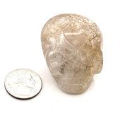 Golden Rutile Quartz Skull Palmstone